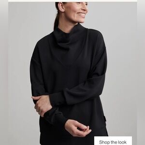 Modena Longline Sweat Black Medium DoubleSoft Pullover